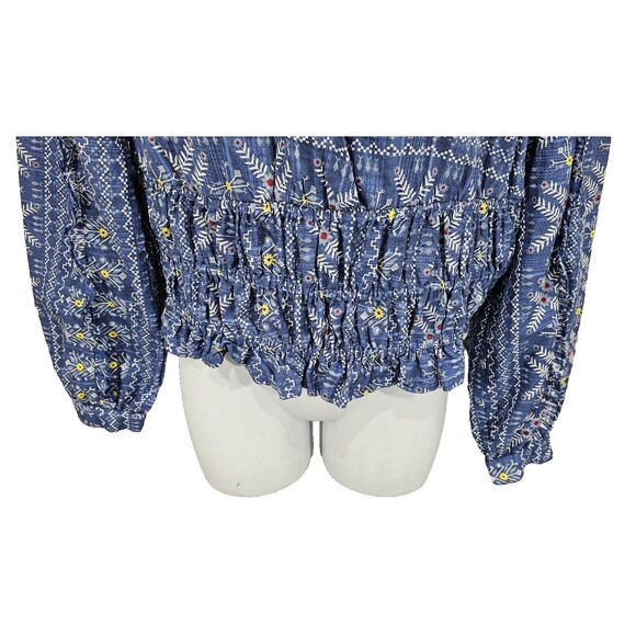 Forever That Girl Anthropologie Blouse Western Boho Cropped Long Sleeve Womens M - Picture 9 of 16